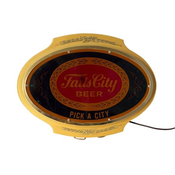Vintage 1981 Falls City Beer Lighted Sign Oval Wall Bar Decor Pick A City - Picture 14 of 16
